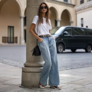 High-Waist Baggy Wide Leg Boyfriend Jeans