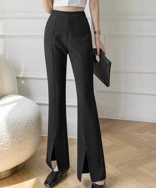Split-Hem Front Seam Flare Pants - Image 6