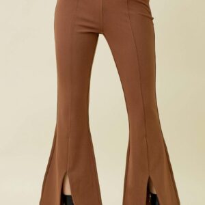 Split-Hem Front Seam Flare Pants