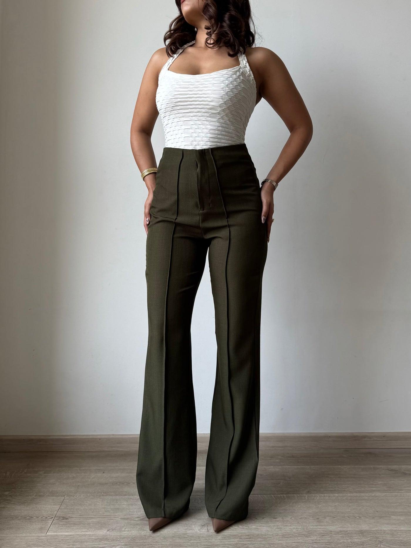 Split-Hem Front Seam Flare Pants - Image 3