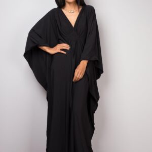 Solid Kaftan Style Maxi Dress