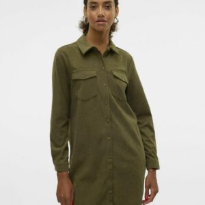 Double Pocket Casual Shirt Dress