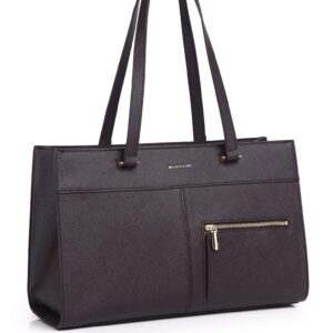 Structured Multi-Zip Office Shoulder Tote Bag