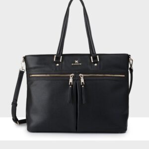 Structured Multi-Zip Office Shoulder Tote Bag