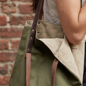 Dual Shade Reversible Utility Shopping Tote