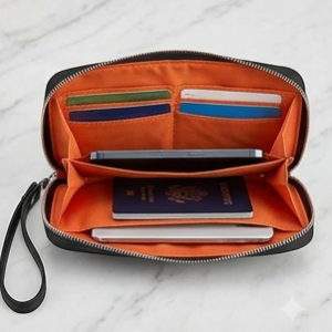 Casual Zipper Travel Wristlet Clutch