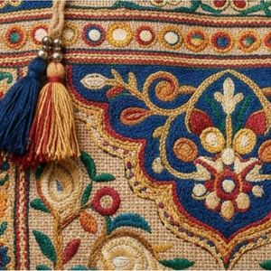 Ethnic Jute & Cotton Embroidered Tote