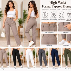 High-Waist Formal Tapered Trousers