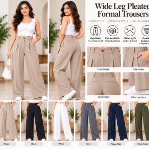 Wide Leg Pleated Formal Trousers