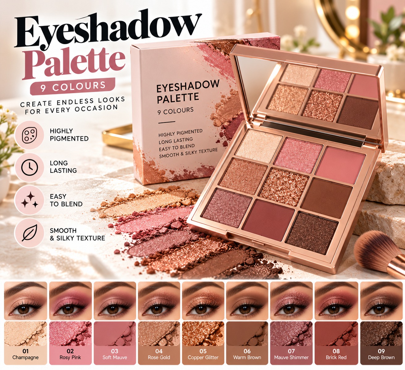 Eyeshadow Palette - 9 Colours