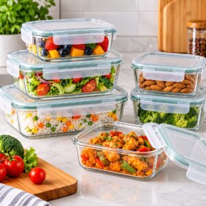 Glass Food Storage Container Set